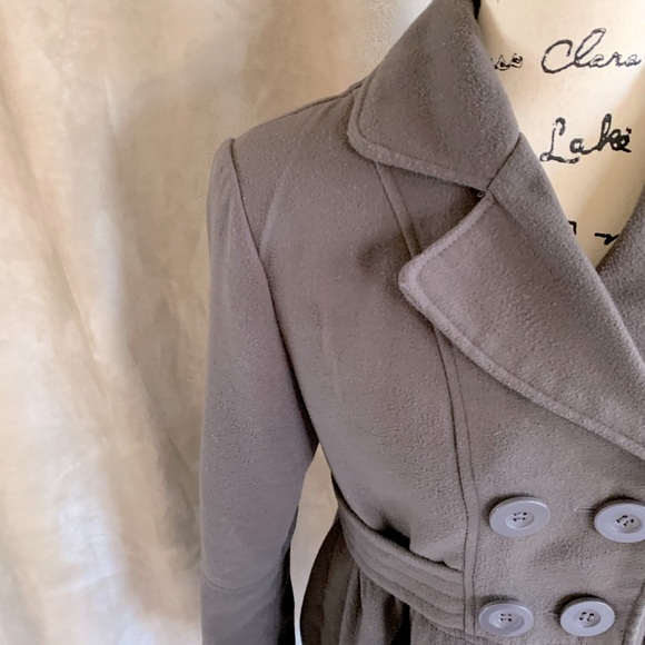 Pea Coat Wool Blend Double Breasted Long CI SONO L - Picture 6 of 16